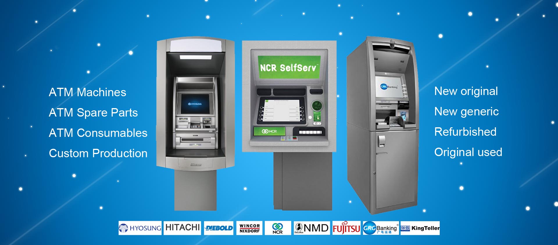 BANK ATM Machine NCR WINCOR DIEBOLD HYOAUNG HITACHI GRG OKI